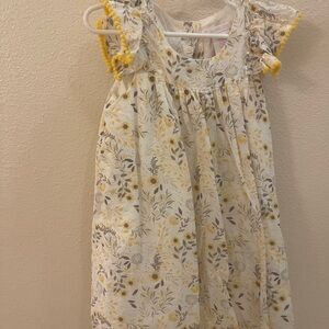 Shabby Chic Yellow and Gray Floral Blouse